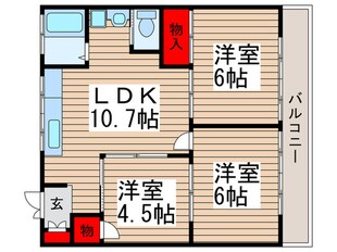 第二稲荷台ハイツの物件間取画像